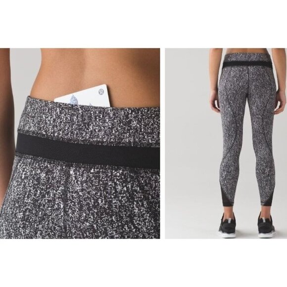 Lululemon Women's Inspire Tight II Power Luxtreme Suited Jacquard Black White 4 - Picture 11 of 12